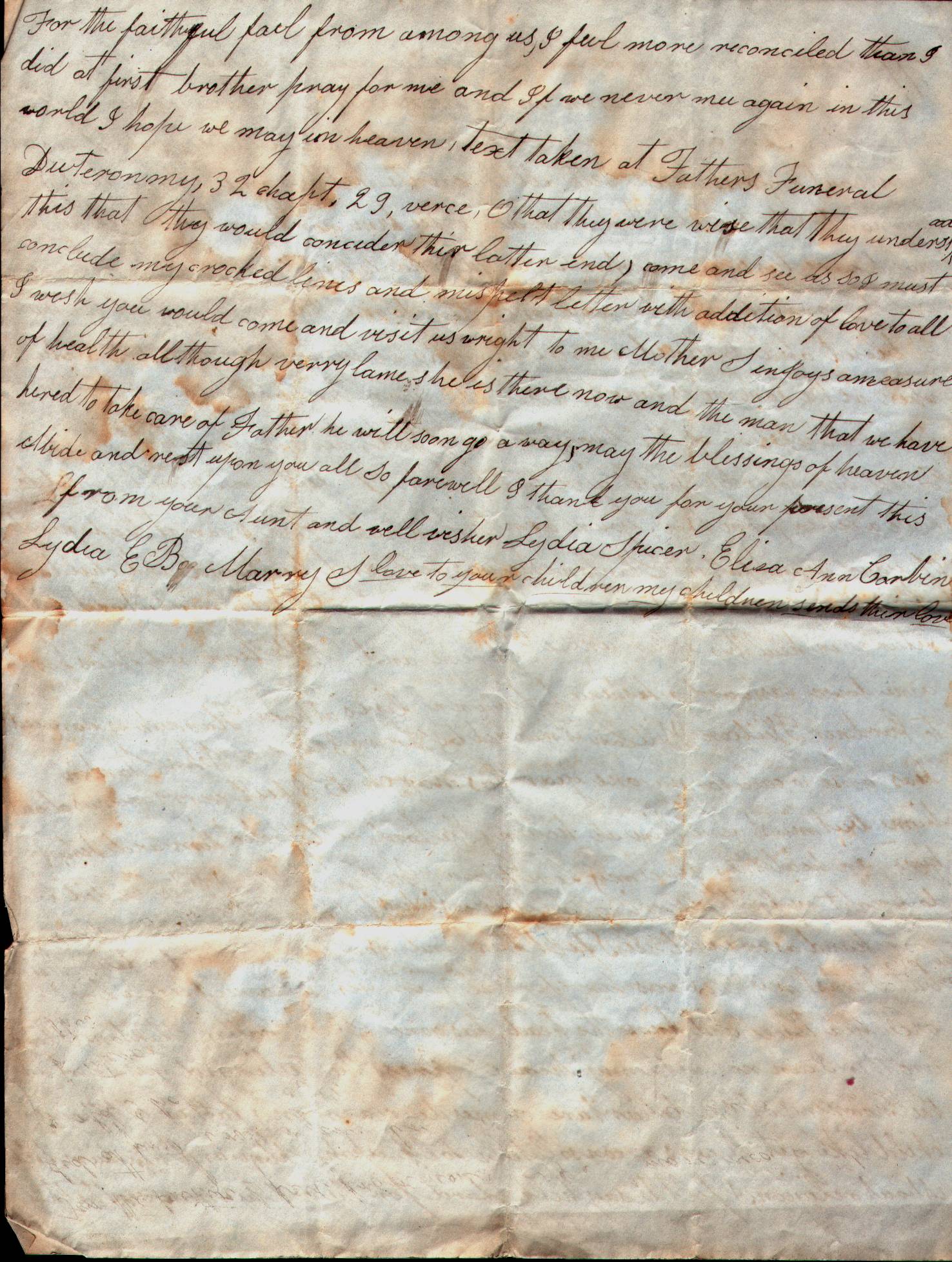1851 Letter from Lydia (Stanton) Spicer - PG 4