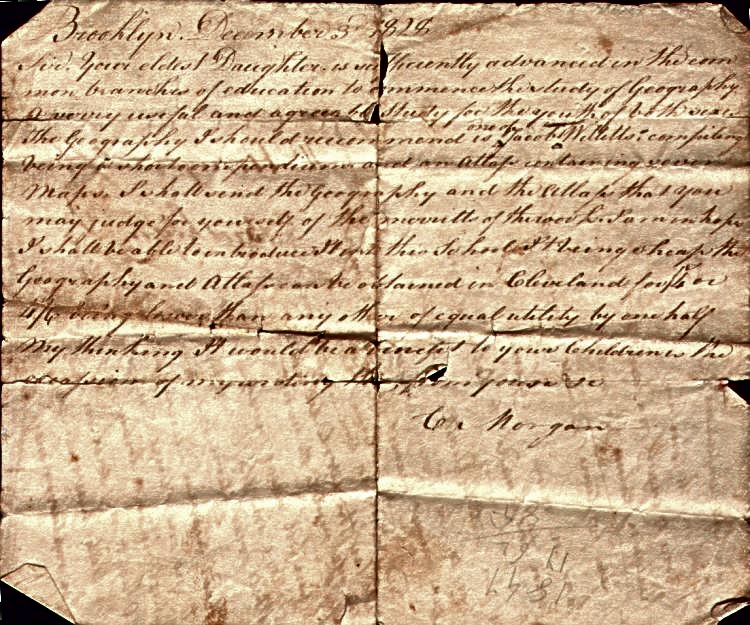 1828 Letter from Mr. Morgan to Ebenezer FISH, Jr.