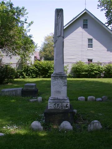 Fish Family Monument<BR>
West face showing<BR>
James Fish 1785-1875 and his wife, Mary Wilcox 1780-1854. 