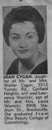 Cygan, Joan - Marriage announcement
