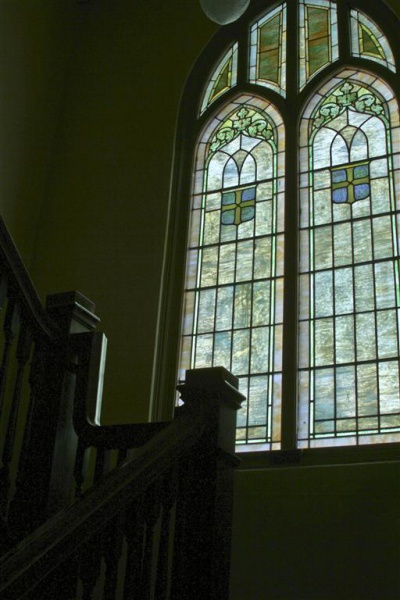Image:Brooklyn Methodist - stained glass window in stairwell.jpg