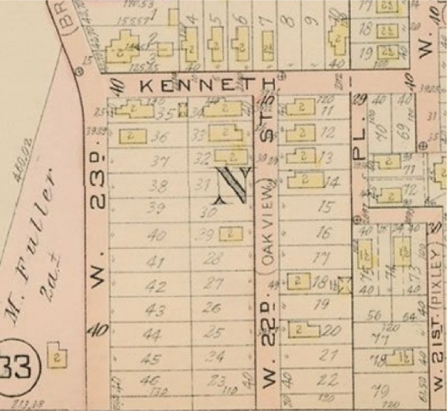 Image:Map 1912 - Fuller, Kain, and Kroehle allotment (Kenneth Ave., W23rd, W22nd).jpg